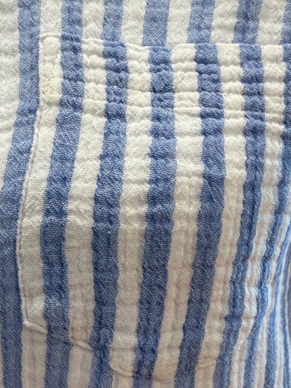 J. CREW seersucker striped button down shirt light blue white preppy - Picture 6 of 8